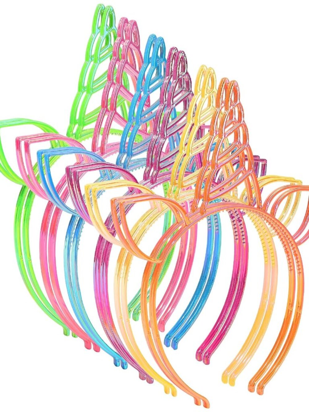 Unicorn Headbands for Girls, AB Shimmer 12 Pack